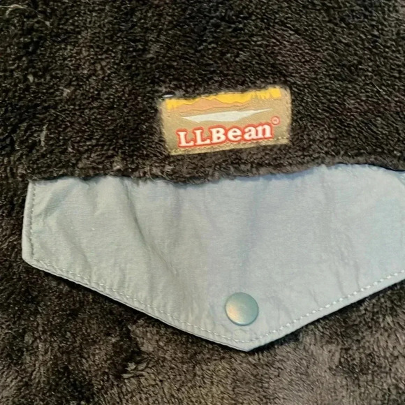 L.L. Bean teal  navy fleece full zip jacket - Picture 3 of 6